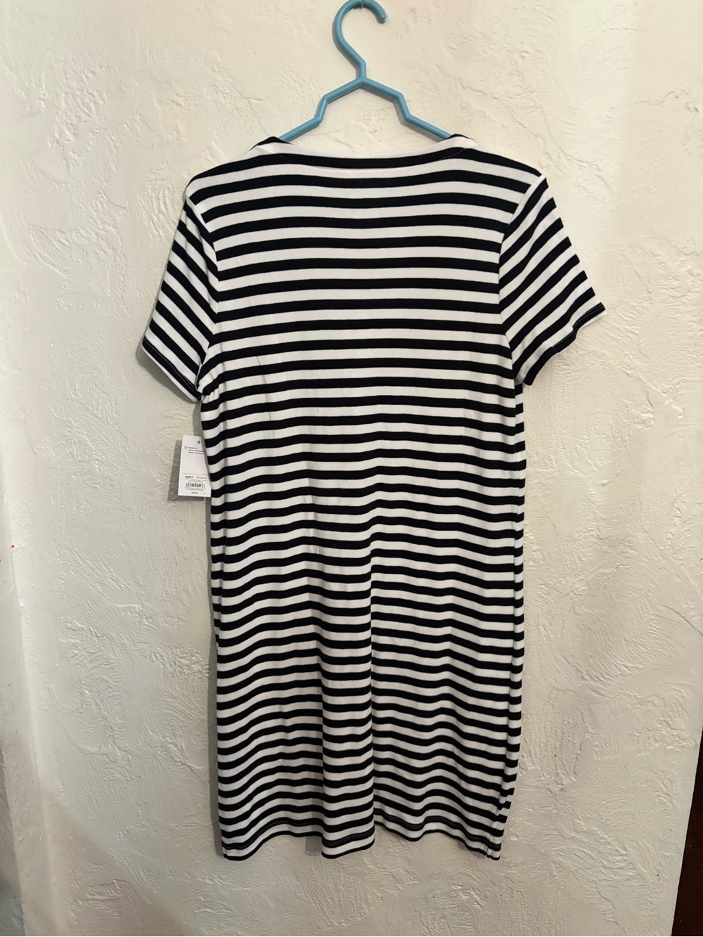 Kohl's Black and White Striped Short Sleeve Dress